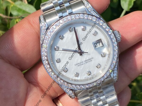 White Diamond Bezel Dial Watch