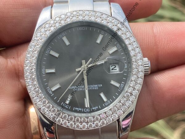 Black Dial Diamond Bezel Watch