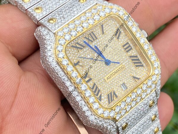 Iced Out Moissanite Watch Men's